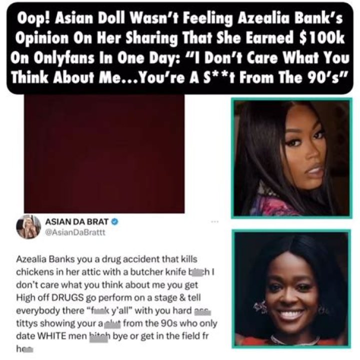 Azealia Banks Disses Asian Doll Over OnlyFans Earnings, She Claps Back