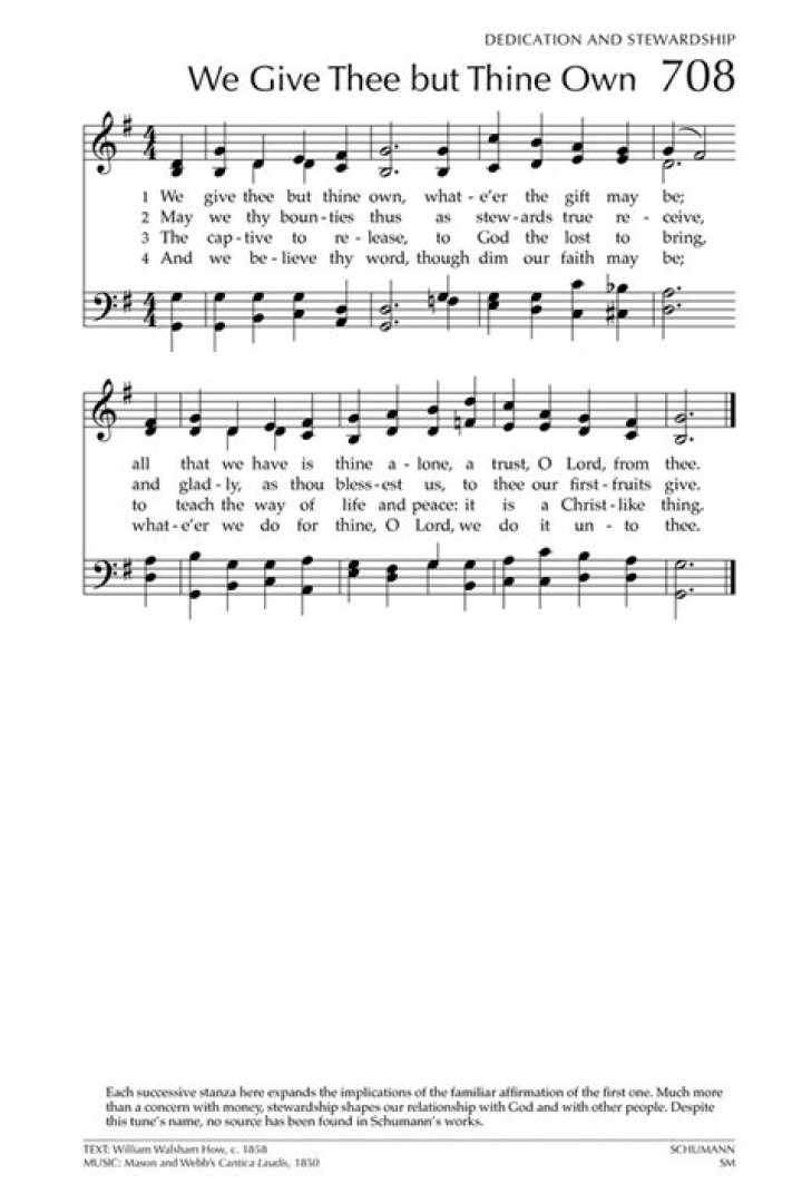 We Give Thee But Thine Own