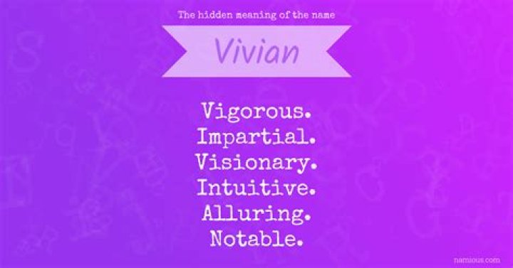 What does the name Vivian mean?